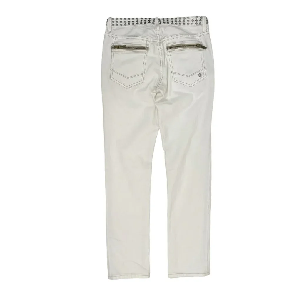 John Varvatos X Converse Men’s Chuck’s Skinny Leg Studded White Jeans 27x30”